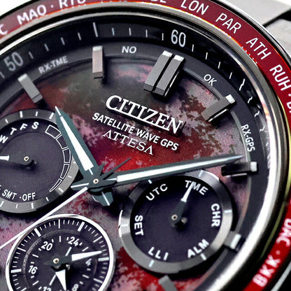 CC4077-71Z ｜ シチズン アテッサ Shades of Red ダブルダイレクトフライト ACT Line 限定モデル 光発電エコドライブGPS衛星電波