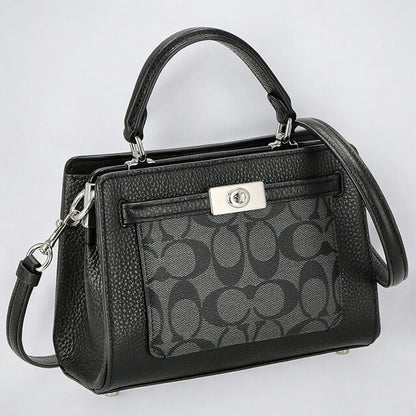 コーチ ハンドバッグ レディース ブランド COACH シグネチャー CC977 SVTSQ 1 グラファイトブラック CC977-SVTSQ-1