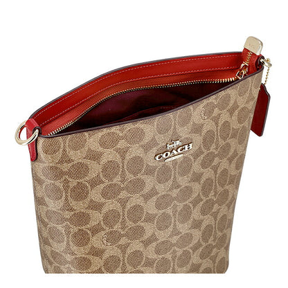 蔻驰单肩包女士品牌 COACH 柬埔寨 CCL33 IMYGS 棕色/红色斜挎包奢华时尚礼物女士实用可爱