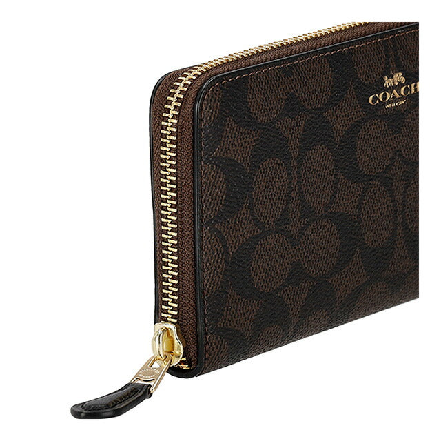 コーチ 長財布 レディース ブランド COACH CCQ08 IMXAQ ダークブラウン