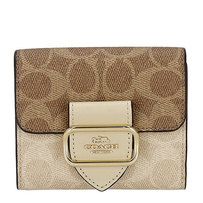 コーチ 二つ折り財布 レディース ブランド COACH CCQ09 IMXI9 ブラウン/ベージュ ウォレット 高級 おしゃれ プレゼント 実用的