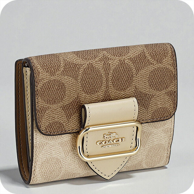 コーチ 二つ折り財布 二折財布 レディース ブランド COACH CCQ09-IMXI9-1 ブラウン ベージュ MD-CCQ09-IMXI9-1