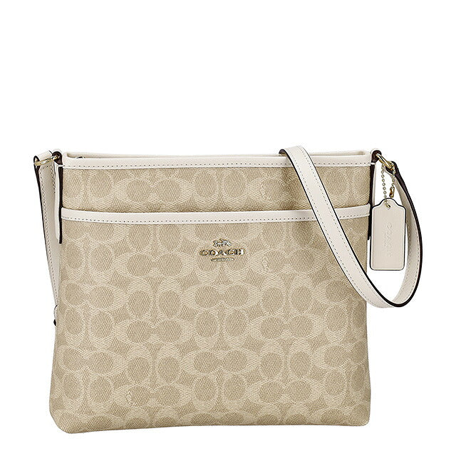 蔻驰单肩包女士品牌 COACH CCQ21 IMXDM 浅米色/白色斜挎包奢华时尚礼物女士实用可爱