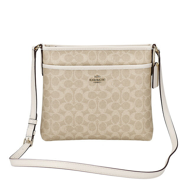 蔻驰单肩包女士品牌 COACH CCQ21 IMXDM 浅米色/白色斜挎包奢华时尚礼物女士实用可爱