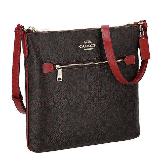 コーチ ショルダーバッグ レディース ブランド COACH CCQ27 IMXD0 ダークブラウン/レッド 斜めがけ 高級 おしゃれ プレゼント 女性 実用的 かわいい