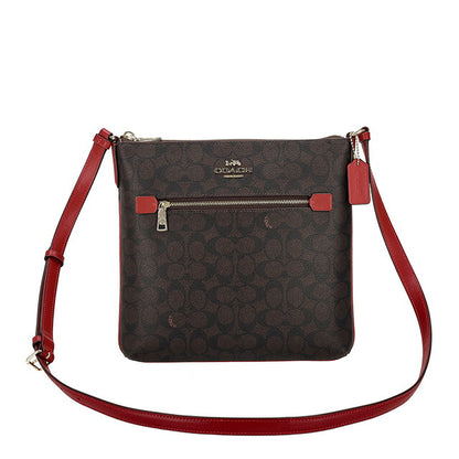 コーチ ショルダーバッグ レディース ブランド COACH CCQ27 IMXD0 ダークブラウン/レッド 斜めがけ 高級 おしゃれ プレゼント 女性 実用的 かわいい