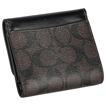 コーチ 三つ折り財布 メンズ レディース ブランド COACH シグネチャー CE930 IMAA8 1 ブラック/ブラウン CE930-IMAA8-1