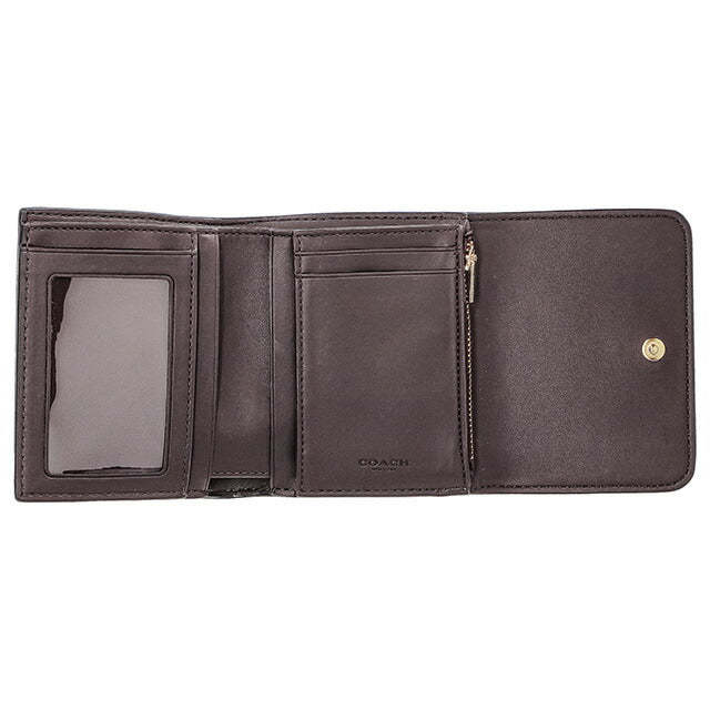 コーチ 三つ折り財布 メンズ レディース ブランド COACH シグネチャー CE930 IMAA8 1 ブラック/ブラウン CE930-IMAA8-1