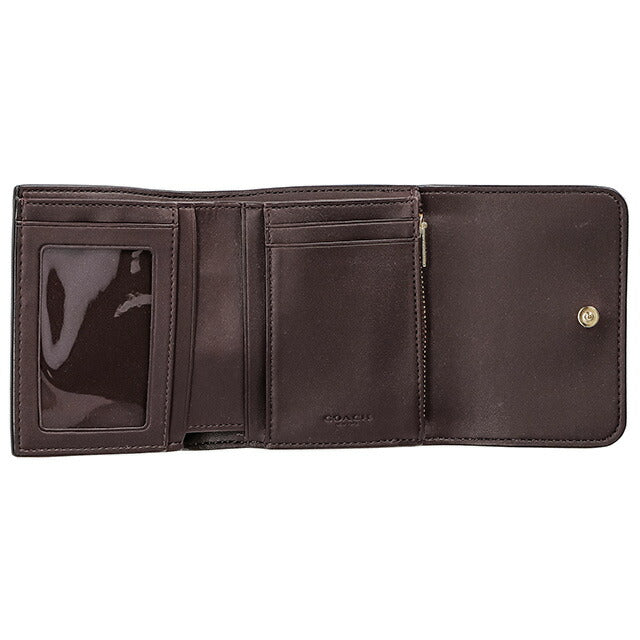 コーチ 三つ折り財布 レディース ブランド COACH シグネチャー CE930 IMRSF 1 カーキブラウン/パープル CE930-IMRSF-1