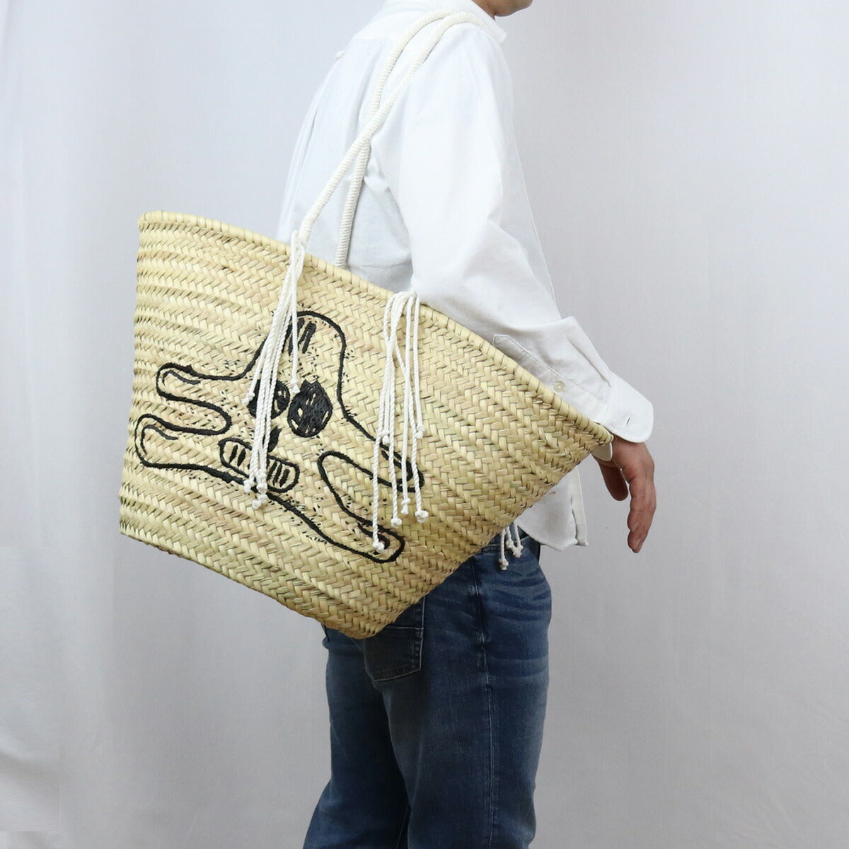 セリーヌ カゴバッグ ユニセックス ラフィア モロッコ 19271 ベージュ系 バッグ CEL19271021