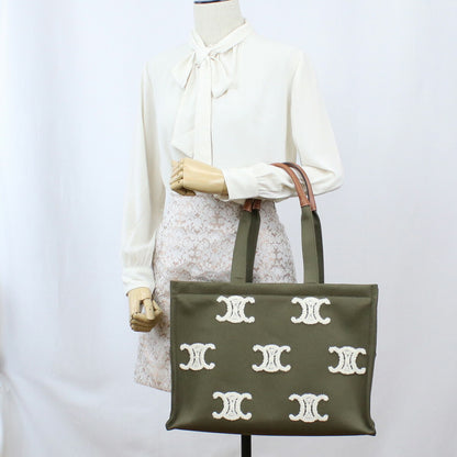 セリーヌ トートバッグ レディース キャンバス カーフ イタリア 19676 KHAKI カーキ バッグ CEL19676011