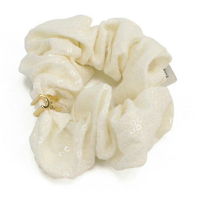 セリーヌ シュシュ レディース ブランド CELINE フランス 460ZC GOLD&amp;WHITE ホワイト系 ヘアアクセサリー CEL460ZC011