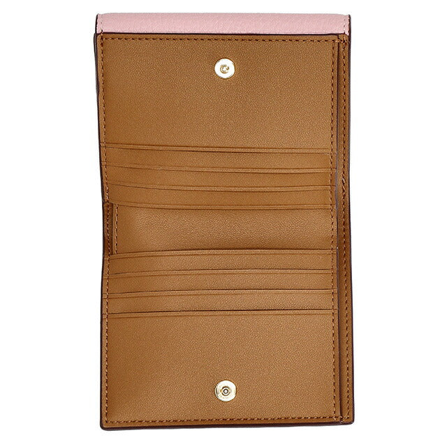 コーチ 二つ折り財布 レディース ブランド COACH シグネチャー CF472 IMV3C 1 ライトカーキベージュ/パウダーピンク CF472-IMV3C-1