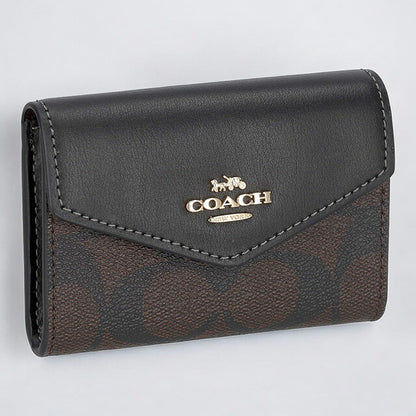 コーチ 名刺入れ レディース ブランド COACH シグネチャー CH202 IMAA8 1 ブラック/ブラウン CH202-IMAA8-1
