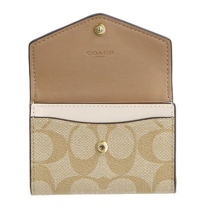 コーチ 名刺入れ レディース ブランド COACH シグネチャー CH202 IMDQC 1 ライトカーキ/チョーク CH202-IMDQC-1