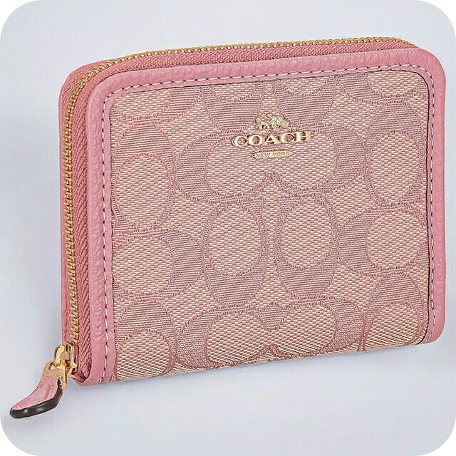 コーチ 二つ折り財布 レディース ブランド COACH シグネチャー CH389 IMS5I 1 トゥルーピンク/カーキマルチ CH389-IMS5I-1