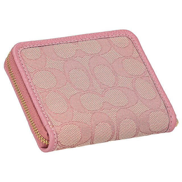 コーチ 二つ折り財布 レディース ブランド COACH シグネチャー CH389 IMS5I 1 トゥルーピンク/カーキマルチ CH389-IMS5I-1