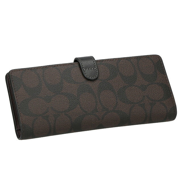 コーチ 長財布 メンズ レディース ブランド COACH シグネチャー CH414 IMAA8 1 ブラウン/ブラック CH414-IMAA8-1