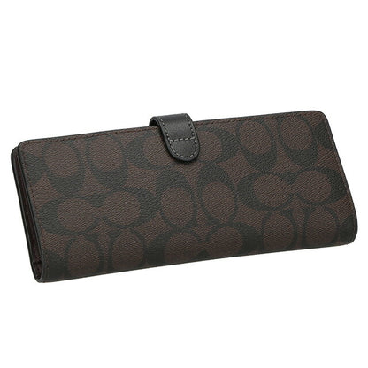 コーチ 長財布 メンズ レディース ブランド COACH シグネチャー CH414 IMAA8 1 ブラウン/ブラック CH414-IMAA8-1
