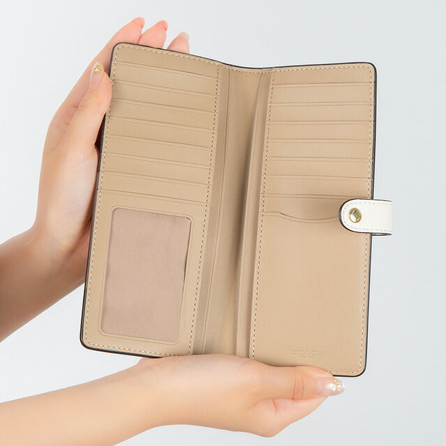 コーチ 長財布 メンズ レディース ブランド COACH シグネチャー CH414 IMDQC 1 ライトカーキベージュ/チョークホワイト CH414-IMDQC-1