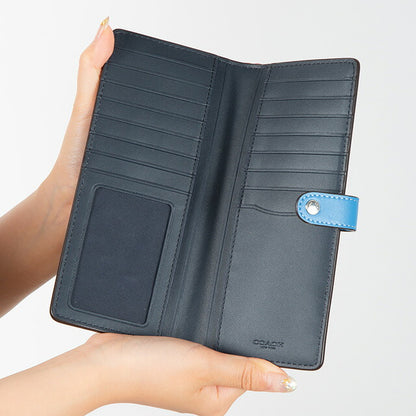 コーチ 長財布 メンズ レディース ブランド COACH シグネチャー CH414 SVVRF 1 カーキブラウン/レーサーブルー CH414-SVVRF-1