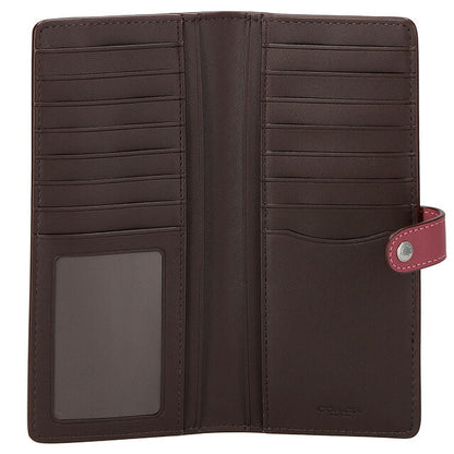 コーチ 長財布 メンズ レディース ブランド COACH シグネチャー CH414 SVVSR 1 ライトカーキベージュ/ライトラズベリーパープル CH414-SVVSR-1