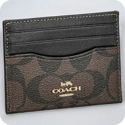 コーチ カードケース メンズ レディース ブランド COACH シグネチャー CH415 IMAA8 1 ブラウン/ブラック CH415-IMAA8-1