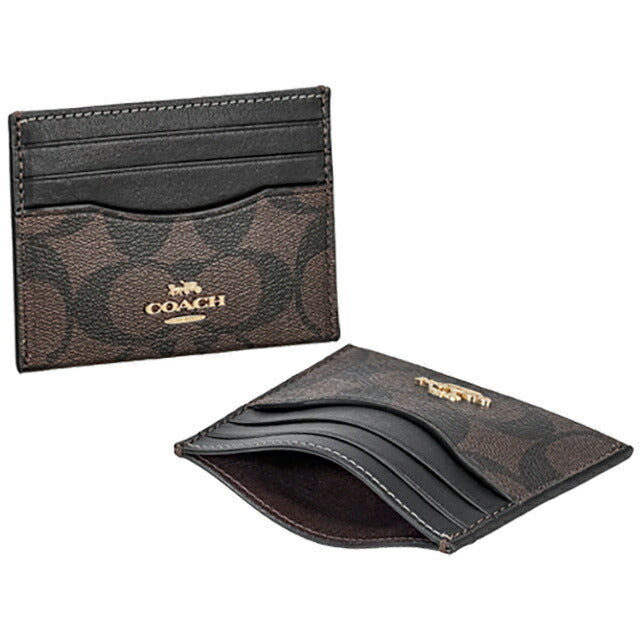 コーチ カードケース メンズ レディース ブランド COACH シグネチャー CH415 IMAA8 1 ブラウン/ブラック CH415-IMAA8-1