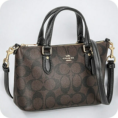 コーチ ハンドバッグ レディース ブランド COACH シグネチャー CH468 IMAA8 1 ブラウン/ブラック CH468-IMAA8-1