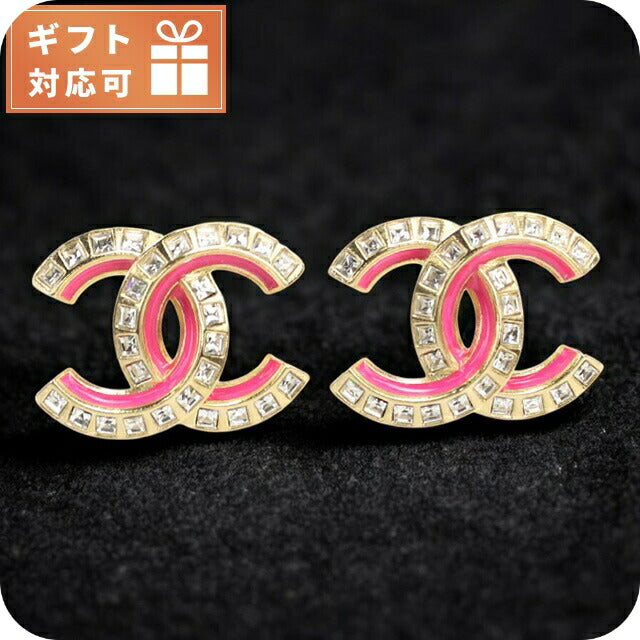 シャネル ピアス レディース ブランド ABC327 ゴールド-ピンク-ジルコニア アクセサリー CHAABC327011