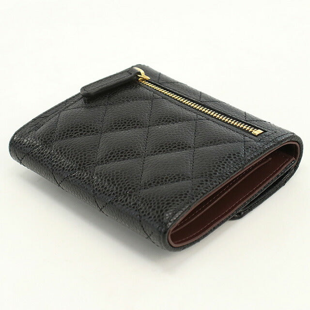 シャネル 三折財布小銭入付き レディース ブランド CHANEL AP0231 ブラック 財布 CHAAP0231011