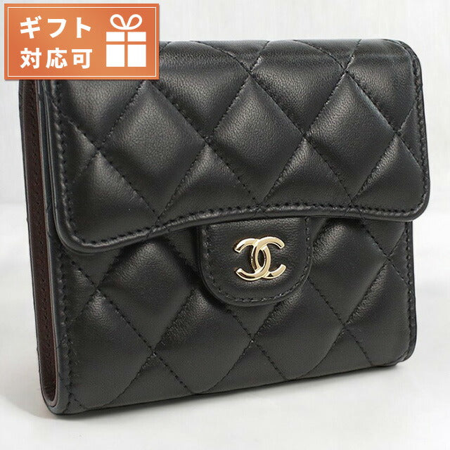 シャネル 三折財布小銭入付き レディース ブランド CHANEL フランス AP0231 ブラック 財布 CHAAP0231031