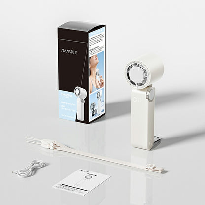 2026最新 ハンディファン 冷却プレート ペルチェ 大風量 強風 100段階 静音 コンパクト 3000mAh Type-C USB充電 ハンディ扇風機 卓上 首かけ カラビナ CHF-M1 CHF-M1