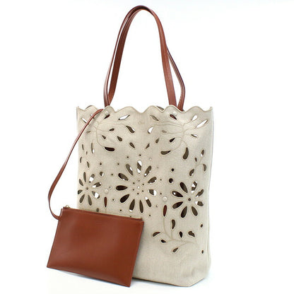 クロエ トートバッグ レディース ブランド CHLOE リネン イタリア CHC22SS492G23 SEPIA BROWN ベージュ系 ブラウン系 バッグ CHL22SS492G23011