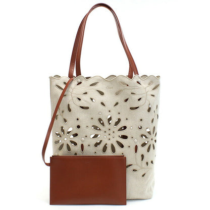 クロエ トートバッグ レディース ブランド CHLOE リネン イタリア CHC22SS492G23 SEPIA BROWN ベージュ系 ブラウン系 バッグ CHL22SS492G23011
