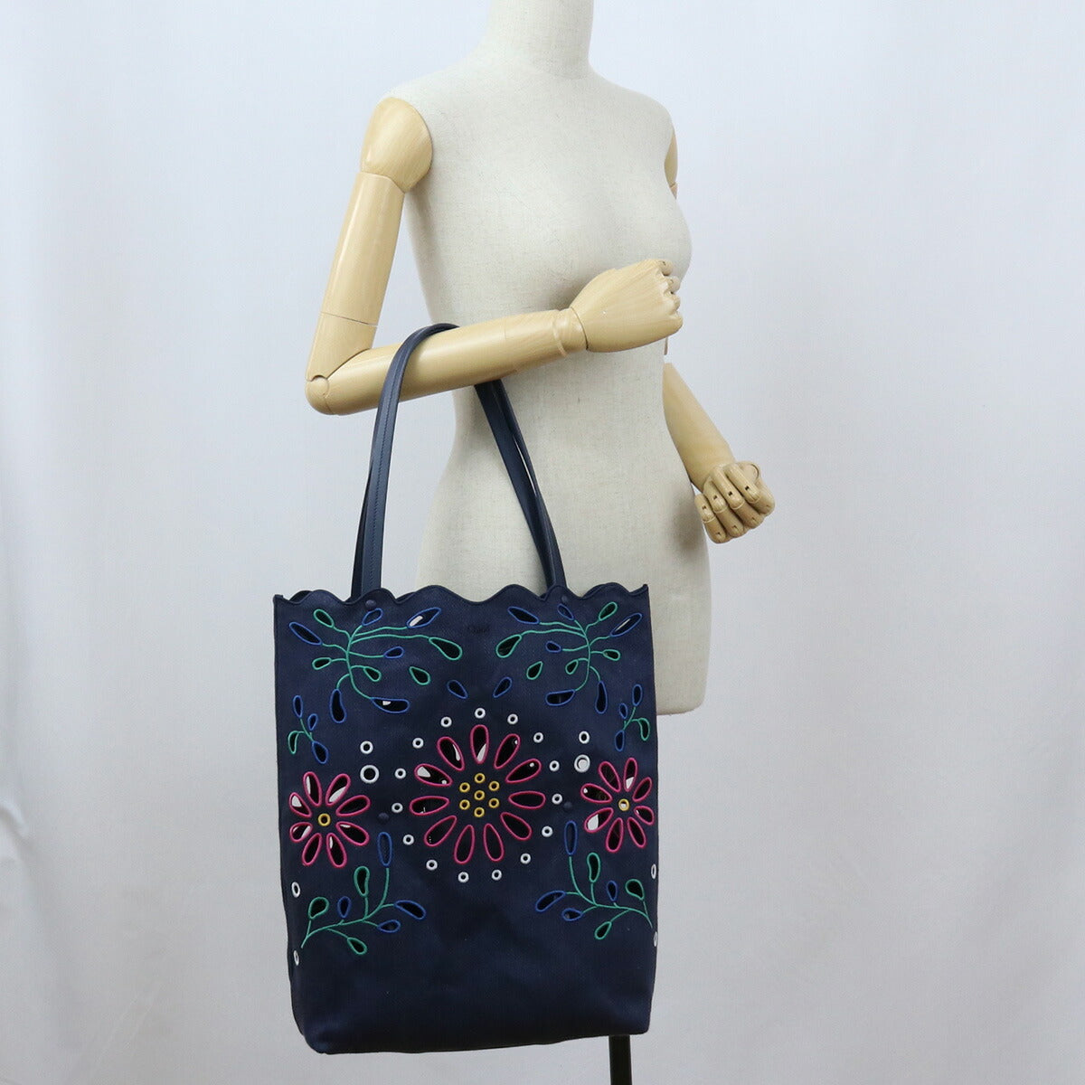 クロエ トートバッグ レディース リネン イタリア CHC22SS492G24 NAVY ネイビー系 バッグ CHL22SS492G24011