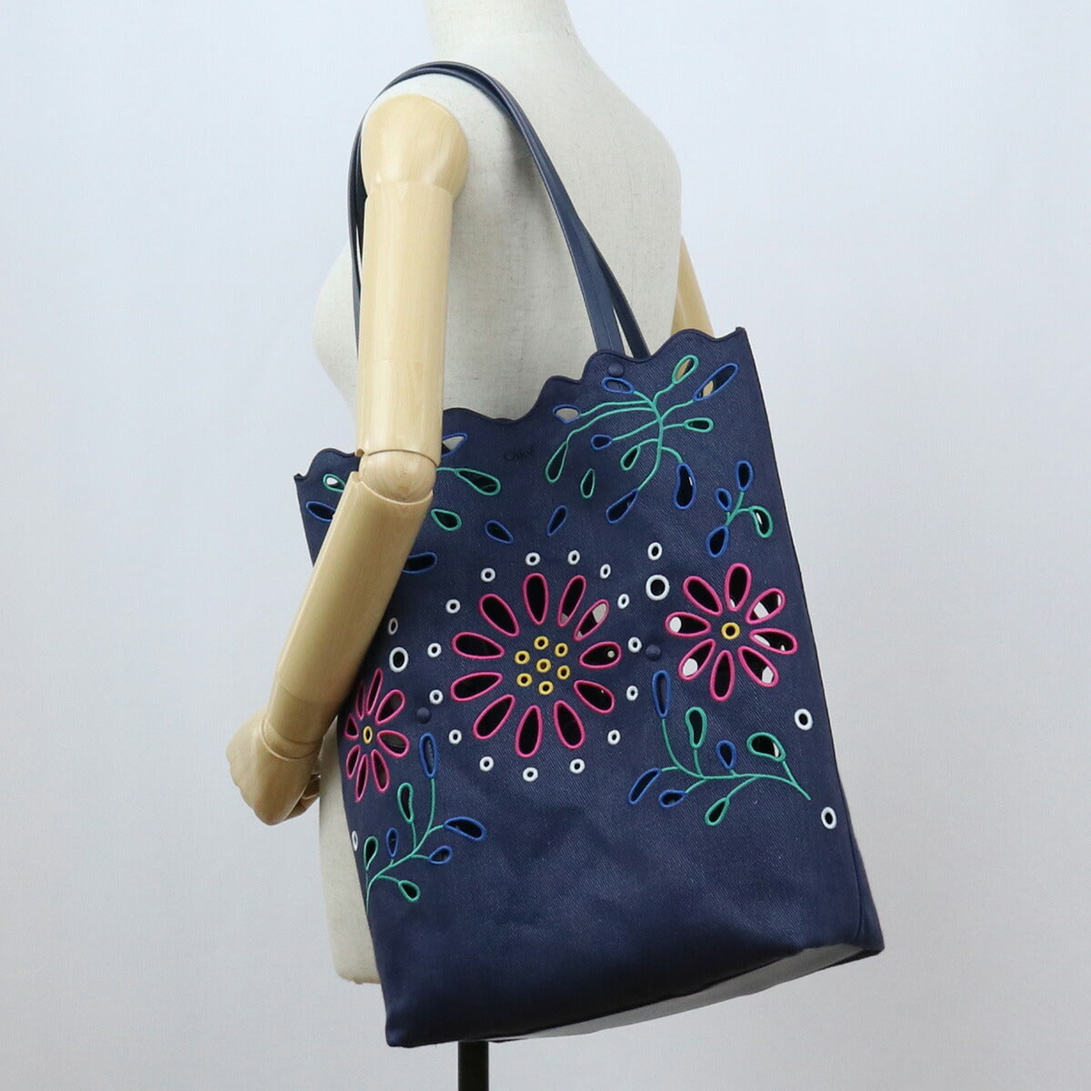 クロエ トートバッグ レディース リネン イタリア CHC22SS492G24 NAVY ネイビー系 バッグ CHL22SS492G24011