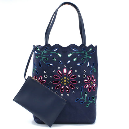 クロエ トートバッグ レディース リネン イタリア CHC22SS492G24 NAVY ネイビー系 バッグ CHL22SS492G24011