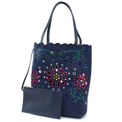 クロエ トートバッグ レディース リネン イタリア CHC22SS492G24 NAVY ネイビー系 バッグ CHL22SS492G24011