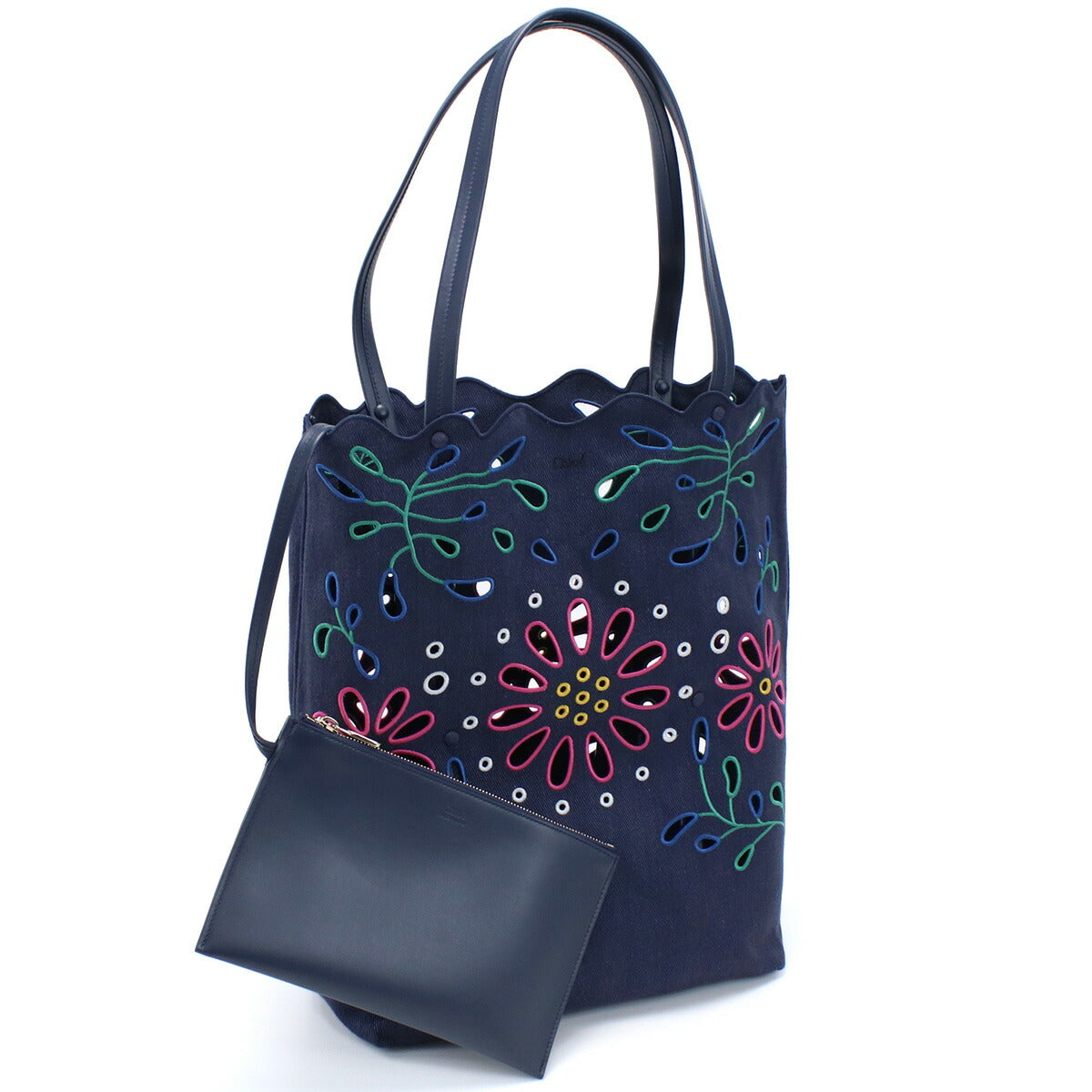 クロエ トートバッグ レディース リネン イタリア CHC22SS492G24 NAVY ネイビー系 バッグ CHL22SS492G24011