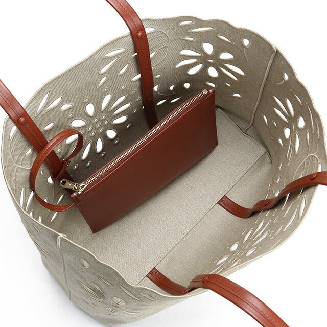 クロエ トートバッグ レディース ブランド CHLOE リネン イタリア CHC22SS493G23 SEPIA BROWN ベージュ系 ブラウン系 バッグ CHL22SS493G23011