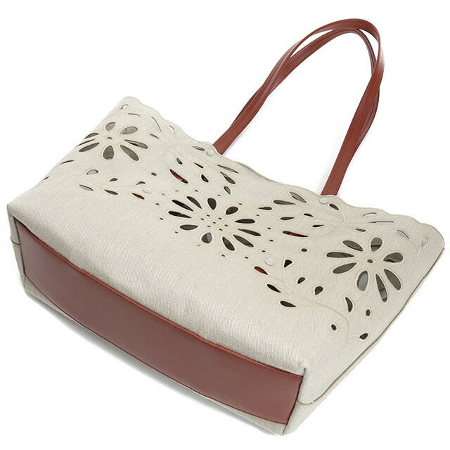 クロエ トートバッグ レディース ブランド CHLOE リネン イタリア CHC22SS493G23 SEPIA BROWN ベージュ系 ブラウン系 バッグ CHL22SS493G23011