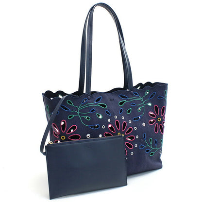 クロエ トートバッグ レディース ブランド CHLOE リネン イタリア CHC22SS493G24 NAVY ネイビー系 バッグ CHL22SS493G24011