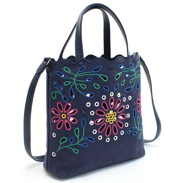 クロエ トートバッグ レディース ブランド CHLOE リネン イタリア CHC22SS494G24 NAVY ネイビー系 バッグ CHL22SS494G24011