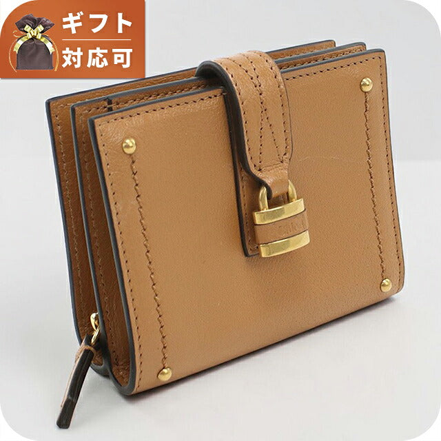 クロエ 二つ折り財布 二折財布小銭入付き 二つ折り財布 二折財布 コンパクト レディース ブランド CHLOE   レザー CH26SP916O37 ブラウン CHL26SP916O37021