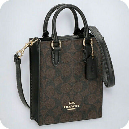 コーチ ハンドバッグ レディース ブランド COACH シグネチャー CJ494 IMAA8 1 ブラウン/ブラック CJ494-IMAA8-1