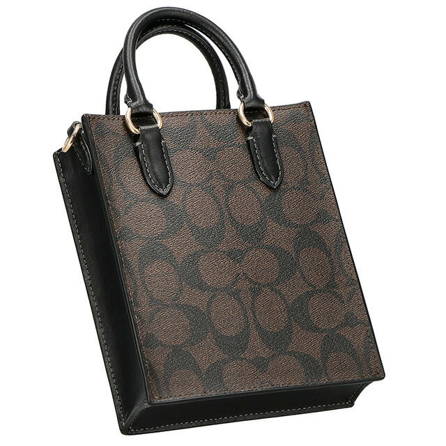 コーチ ハンドバッグ レディース ブランド COACH シグネチャー CJ494 IMAA8 1 ブラウン/ブラック CJ494-IMAA8-1