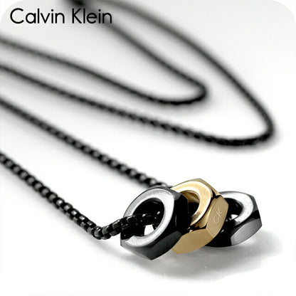 カルバンクライン ネックレス メンズ ブランド CALVIN KLEIN LATCH 35000259 ブラック ゴールド アクセサリー CK-35000259