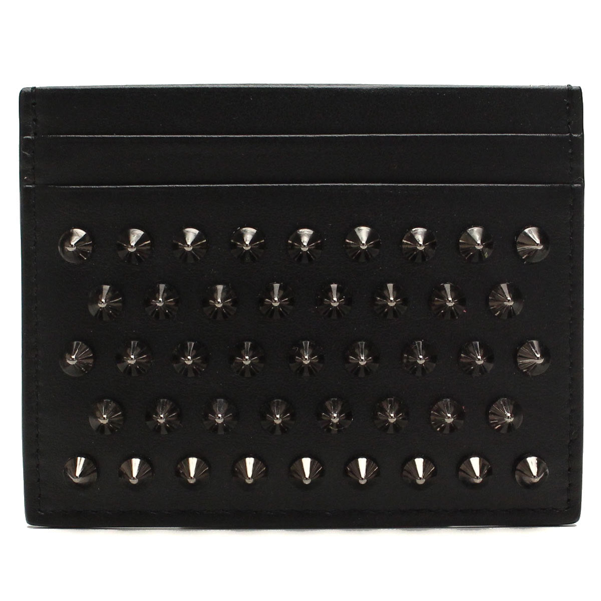 クリスチャン ルブタン カードケース レディース CALF PARIS-SPIKES カーフ イタリア 3165043 BLACK-GUNMETAL ブラック 財布 CLO316504301