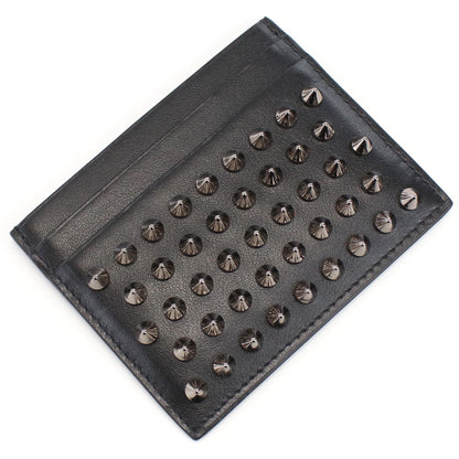 クリスチャン ルブタン カードケース レディース CALF PARIS-SPIKES カーフ イタリア 3165043 BLACK-GUNMETAL ブラック 財布 CLO316504301